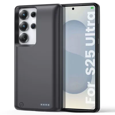 10000mAh Phone Battery Case for Samsung Galaxy S25 Ultra Rechargeable Power Bank Battery Pack Protective Cover with LED Indicator