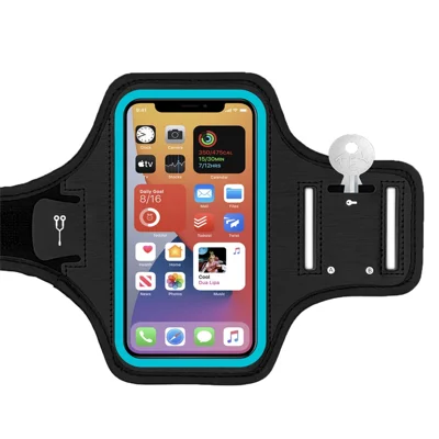 Outdoor Sports Running Arm Bag for Under 6.5" Cell Phone Armband Fitness Workouts Arm Pouch Mobile Phone Holder - Blue
