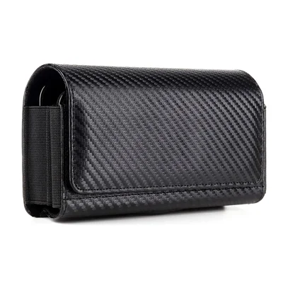 17.2 x 9.5 x 4cm Dual Smartphone Belt Pouch Horizontal Cell Phones PU Leather Waist Phone Bag