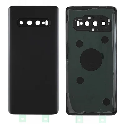 Back Battery Housing Cover with Camera Ring Lens Cover Replacement (without Logo) for Samsung Samsung Galaxy S10 - Black