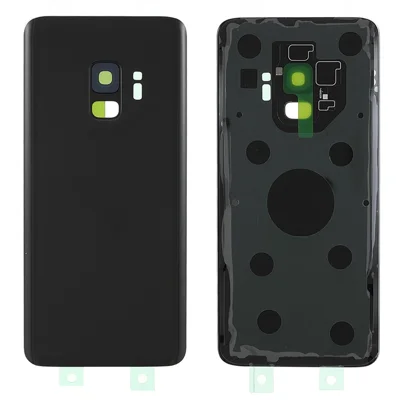 Back Battery Housing Cover with Camera Ring Lens Cover Replacement (without Logo) for Samsung Samsung Galaxy S9 - Black
