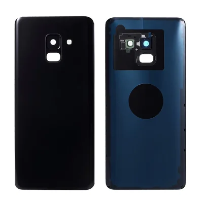 Back Battery Housing Cover with Camera Ring Lens Cover Part (without Logo) for Samsung Galaxy A8 (2018) A530 - Black