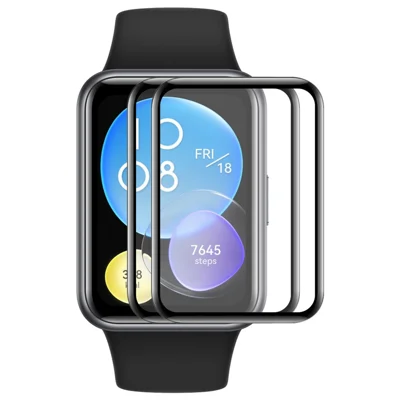 ENKAY HAT PRINCE 2Pcs / Set for Huawei Watch Fit 2 Screen Protector Full Coverage 3D Curved Soft PC Edge + PMMA Watch Screen Film