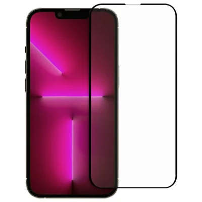 Voor iPhone 14 Pro 6,1 inch Anti-explosie Zwart Rand Schermbeschermer HD Heldere Anti-vingerafdruk Volledige Lijm AGC Gehard Glasfolie