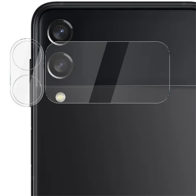IMAK til Samsung Galaxy Z Flip4 5G Kameraobjektivfilm Anti-skrab Højtransparens Tempersglas Objektivbeskytter + Bagskærm Beskytter