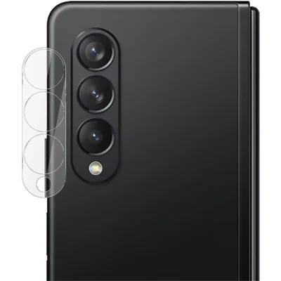 IMAK Película de lente de cámara para Samsung Galaxy Z Fold4 5G Protector de lente de vidrio templado antiarañazos y antióleo HD + tapa de lente acrílica