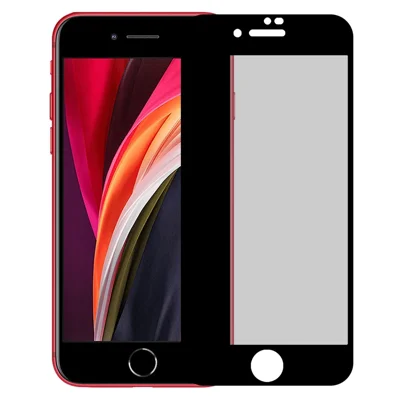 För iPhone SE (2022) / (2020) / 7 / 8 4,7 tum Antispaningshinder Helskärmsprotektor Full Lim Silkskivtryck Hög aluminium-siliciumglasfilm