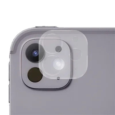 RURIHAI لجهاز iPad Pro 11 (2024) واقي عدسة الكاميرا من زجاج الألومنيوم والسيليكون عالي الجودة، فيلم عدسة ثلاثي الأبعاد
