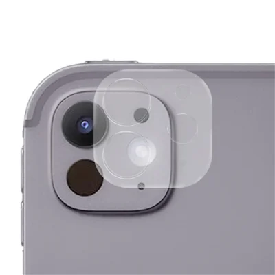 RURIHAI لجهاز iPad Pro 13 (2024) واقي عدسة كاميرا ثلاثي الأبعاد من زجاج عالي السيليكون والألومنيوم، غشاء واقي للعدسة الخلفية