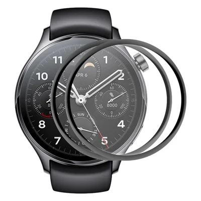 ENKAY HAT PRINCE 2 Stück / Set für Xiaomi Watch S1 Pro Vollständige Abdeckung Displayschutz 3D Gebogen Weich PC Kante HD Klar PMMA Folie