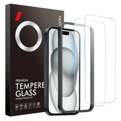 NORTHJO 2Pcs A+ For iPhone 15 Plus Screen Protector Easy Installation Tempered Glass Film