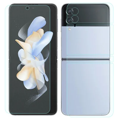 For Samsung Galaxy Z Flip4 5G 1 Set Foran og Bagside Blød Hydrogel Film TPU Film Ultra Klar Helt Dækkende Beskyttelsesfilm