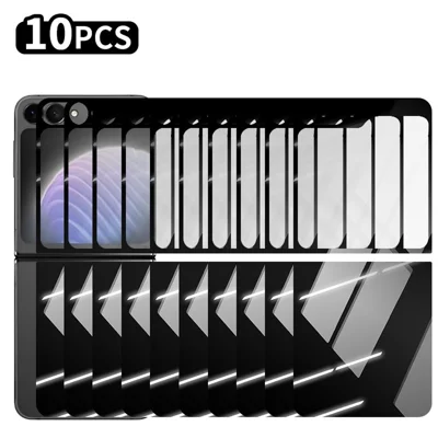 RURIHAI 10 Sets For Samsung Galaxy Z Flip7 FE 5G / Z Flip6 5G Rear Full Screen Protector Back Cover Film Full Glue