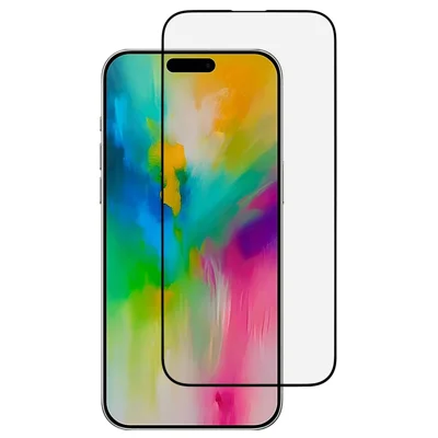 For iPhone 16 Pro Max Silk Print 9D Tempered Glass Film Full Glue Screen Protector