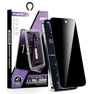YONGPOLY For iPhone 16 Plus Anti-Spy Full Screen Protector Auto-Dust Removal Tempered Glass Film
