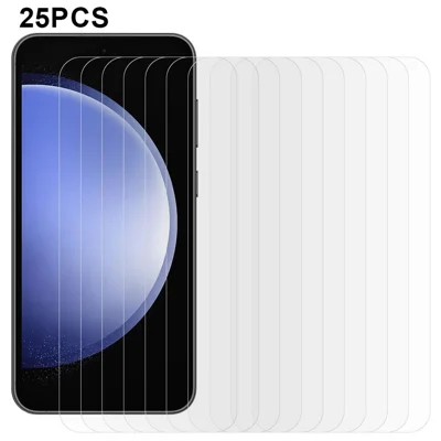25Pcs for Samsung Galaxy S24 FE Tempered Glass Screen Protector High Definition (No Package, with Wipes Set, Dust-absorber, Guide Sticker)