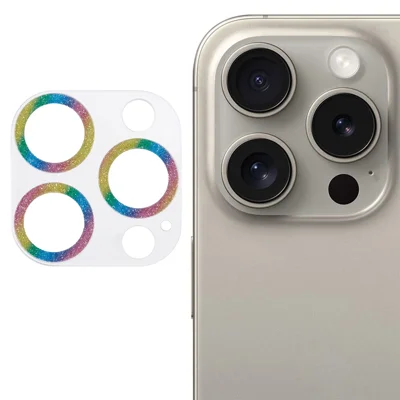 For iPhone 16 Pro / 16 Pro Max Camera Lens Protector Glitter Tempered Glass Lens Film - Multi-Color