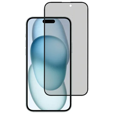 KZDOO For iPhone 16 Plus / 15 Plus / 14 Pro Max Anti-Peep Tempered Glass Screen Protector Full Glue Silk Printing Screen Film