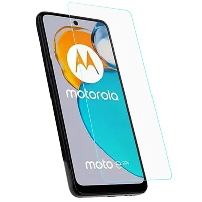 Krasbestendige screenprotector voor Motorola Moto E22s 4G, afgeronde randen, olieafstotend, gehard glas, extreem helder