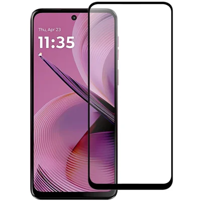 Voor Motorola Moto G55 5G AGC Gehard Glas met Zwarte Rand Volledige Lijm Volledige Dekking Schermbeschermer
