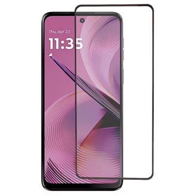 Voor Motorola Moto G55 5G Gepolijst Glas Elektrolytisch Anti-Vingerafdruk Zijdeprint Volledige Lijm Schermbeschermer