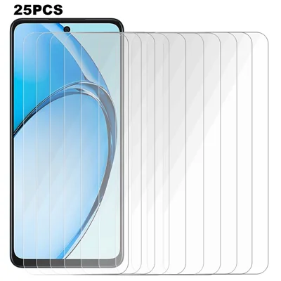 25Pcs for Oppo A60 5G Tempered Glass Screen Protector High Definition (No Package, with Wipes Set, Dust-absorber, Guide Sticker)