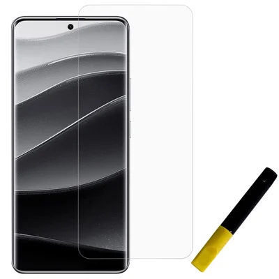 För Xiaomi Redmi Note 14 Pro+ 5G / Note 13 Pro+ 5G Skärmskydd UV-vätska Härdat Glasfilm Stöd för Avtryckslås