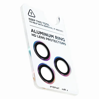 XUNDD For iPhone 16 Pro / 16 Pro Max Camera Lens Protector Color Ring Ultra Clear Cell Phone Medium Alumina Glass Lens Film