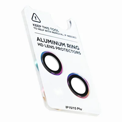 XUNDD For iPhone 15 / 15 Plus Camera Lens Protector Color Ring Ultra Clear Cell Phone Medium Alumina Glass Lens Film