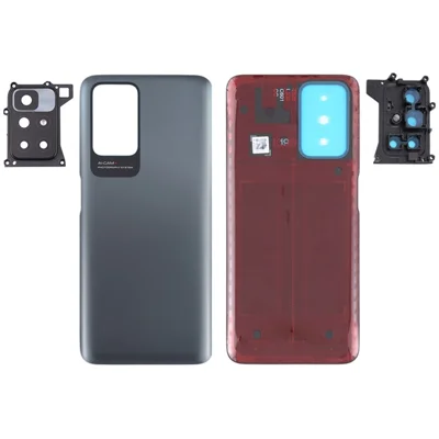 For Xiaomi Redmi 10 4G (2021) / 10 2022 4G / 10 Prime / Redmi Note 11 4G Back Battery Housing Cover with Camera Ring Lens Cover Spare Part - Black