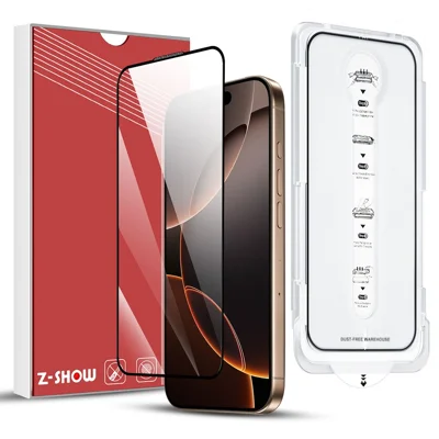 For iPhone 13 Tempered Glass Ultra Clear Screen Protector with Dust-Proof Net
