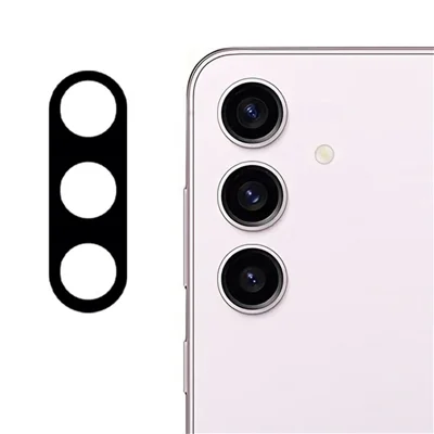 For Samsung Galaxy S25+ Silk Printing Camera Lens Film Tempered Glass Lens Protector with Bottom Plate