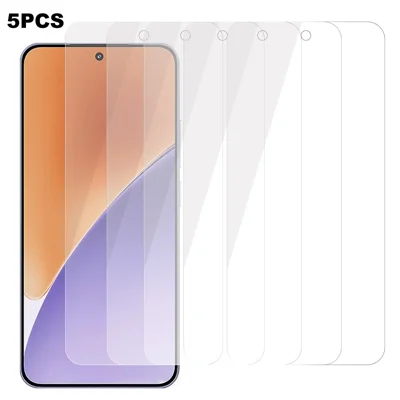 5 قطع لواقي شاشة Xiaomi 15، زجاج مُصلب شفاف 0.3 مم، 2.5D