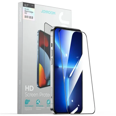 JOYROOM JR-Z21 For iPhone 15 Silk Printing Screen Protector 2.5D High Aluminium-Silicon Glass Film