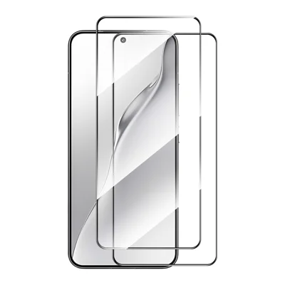 ENKAY HAT PRINCE For Xiaomi 15 2Pcs Screen Protector   Silk Printing 0.18mm High Aluminum-Silicon Glass (Fingerprint Unlock) - Transparent