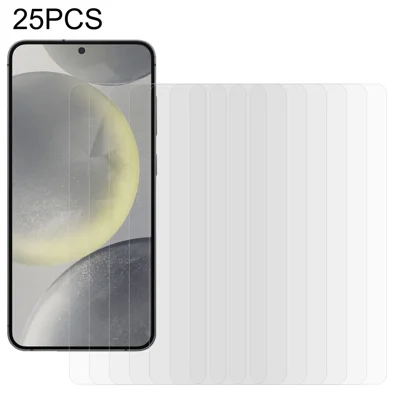 25Pcs For Samsung Galaxy S25  /  S24 Tempered Glass Screen Protector High Definition (No Package, with Wipes Set, Dust-absorber, Guide Sticker)