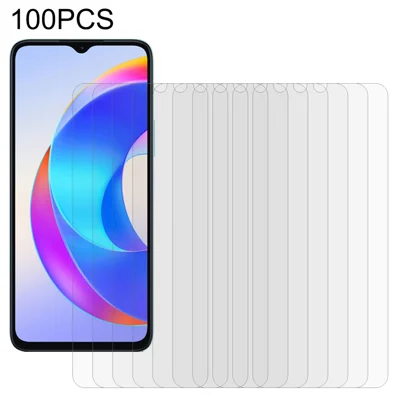 100Pcs For Honor X5b  /  X5b+ Screen Protector Anti-Scratch Tempered Glass Film (No Package, with Wipes Set, Dust-absorber, Guide Sticker)