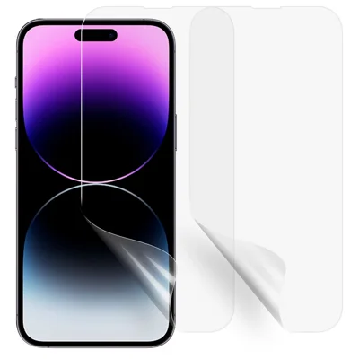 2Pcs / Set for iPhone 14 Pro Max Nano Anti-explosion PET Screen Protector Anti-scratch Full Cover HD Clear Screen Film