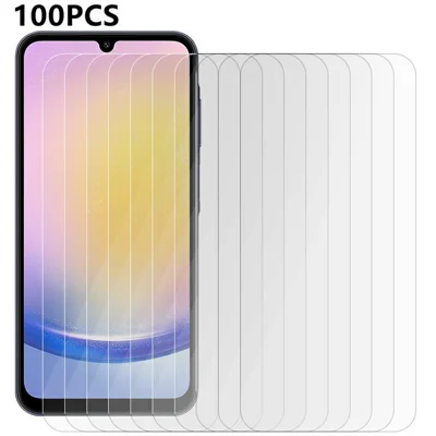100Pcs Screen Protector For Samsung Galaxy A18 5G / A18 4G / A17 5G / A17 4G / A26 5G / A16 5G / A16 4G Anti-Scratch Tempered Glass Film (No Package, with Wipes Set, Dust-absorber, Guide Sticker)