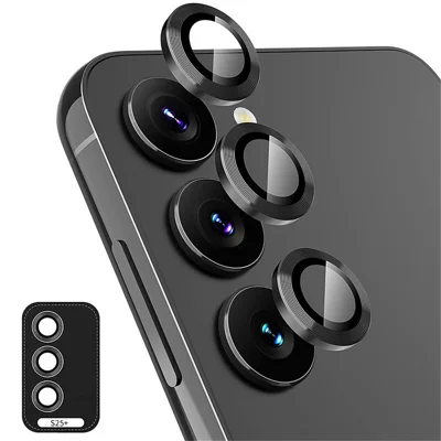 ENKAY HAT PRINCE For Samsung Galaxy S25+ Camera Lens Protector  Metal Ring Lens Film - Black