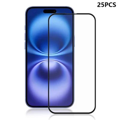 MOCOLO 25Pcs For iPhone 16 Screen Protector 3D Curved Tempered Glass Full Glue Film