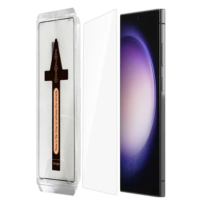 Dla Samsung Galaxy S23 Ultra szyba hartowana HD przezroczysta ochrona ekranu z narzędziem automatycznego usuwania kurzu