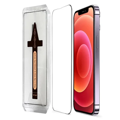 For iPhone 12 Pro / 12 Tempered Glass HD Clear Screen Protector with Automatic Dust Removal Tool