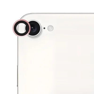 RURIHAI For iPhone 17e / 16e Camera Lens Protector Tempered Glass Metal Ring Lens Film - Pink
