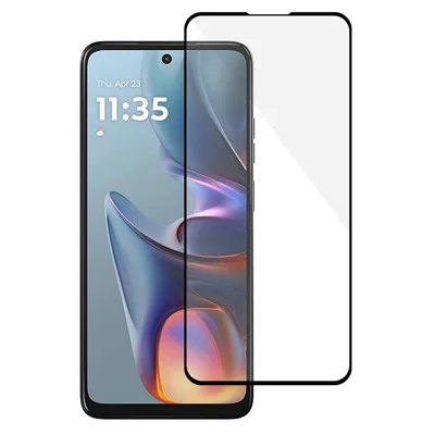 Screenprotector voor Motorola Moto E15 4G, met zijdeprint, volledig gelijmde gehard glasfolie