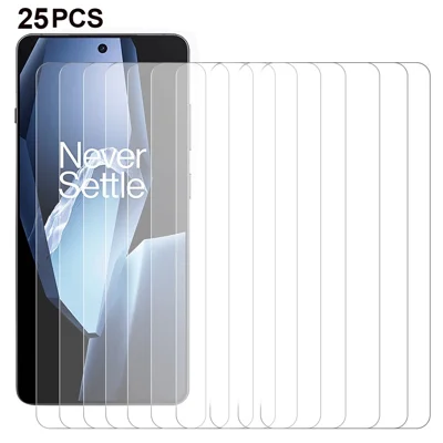 25Pcs Tempered Glass Film for OnePlus Ace 5 5G / Ace 5 Pro 5G / 13R 5G / Realme Neo7 5G Screen Protector High Definition (No Package, with Wipes Set, Dust-absorber, Guide Sticker)