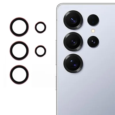 For Samsung Galaxy S25 Ultra Camera Lens Protector Electroplating Ultra HD Tempered Glass Lens Film - Rose Gold