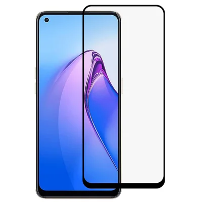 Schermo Protettivo Coprente Completo per Oppo Reno8 5G (Versione Globale), Pellicola Protettiva in Vetro Temperato HD con Stampa Serigrafica Anti-Esplosione e Adesivo Completo