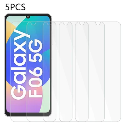 5Pcs For Samsung Galaxy F06 5G Screen Protector 0.3mm 2.5D Tempered Glass Clear Film