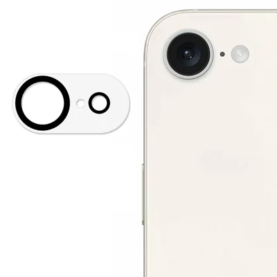 For iPhone 17e / 16e Camera Lens Protector with Black Circle Design Tempered Glass Lens Film